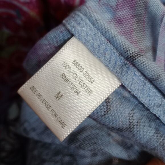 ⭐ Unity World Wear V-neck Short Sleeve Colorful Blouse Top Sequin Detail Med - Picture 6 of 6